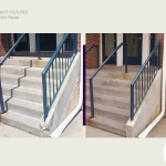 Repaired concrete stair